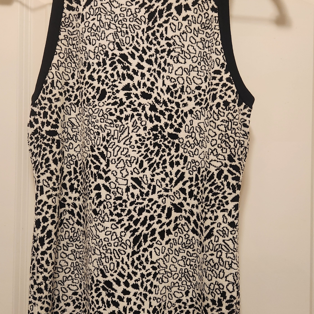 White House Black Market Leopard Knit Top